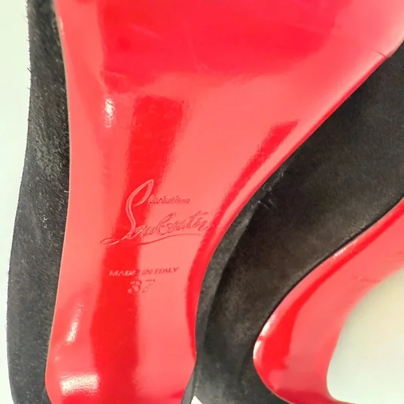 Christian Louboutin Alix Bootic 100 mid calf bootie in Black Suede leather EU37 - Picture 6 of 13